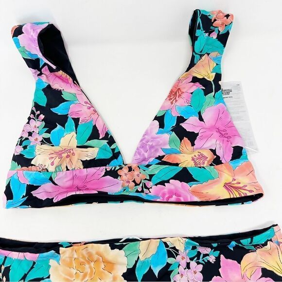 Billabong Tropic Time Reversible Floral High Waist Bikini Set XL - Picture 2 of 7